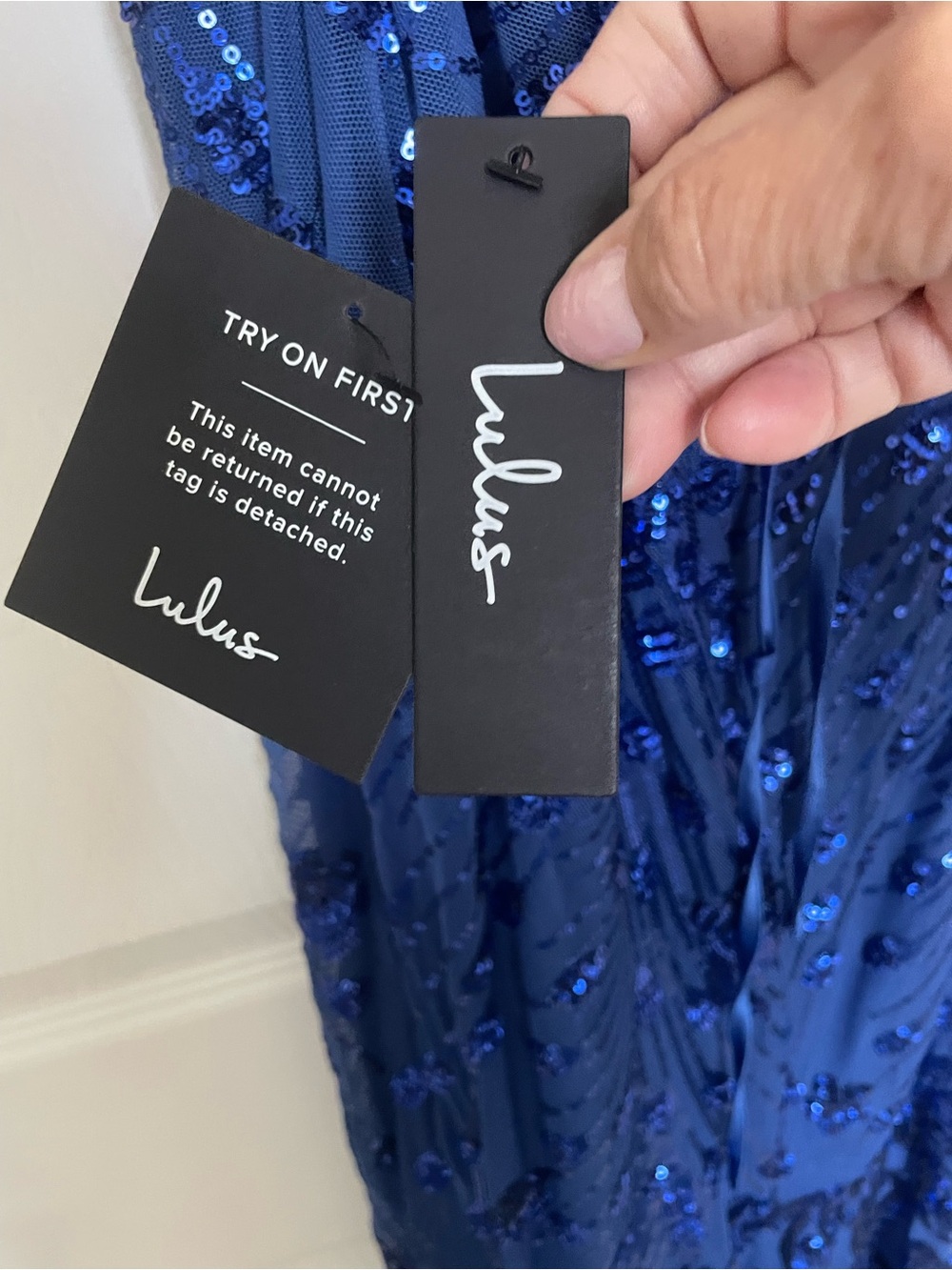 Lulu's Royal Blue Sequin Evening Dress - Picture 4 of 5
